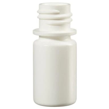 Bottle, Small, Narrow Mouth, Boston Round - White HDPE WITHOUT Closure 1/2 oz / 15 mL (20-415)
