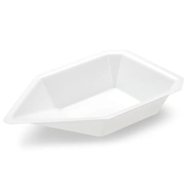 Weighing Boat Vessel, Plastic, with Pour Spout, Antistatic, PS, White/Natural, 240mL - CS/3000