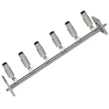 Stainless Steel Vacuum Manifold, 6-Position, Exterior Taper Cup, 3-Way Valve, KM6N XT/3