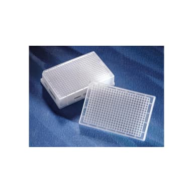Corning 384 Well Clear Round Bottom Polypropylene Not Treated Deep Well Plate, Square Well, 5 per Bag, Sterile