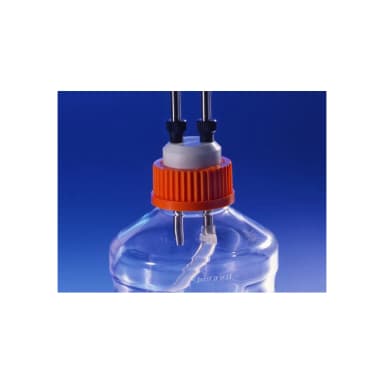 Corning 45mm Polypropylene Cap, Autoclavable with 2 Stainless Steel Tubing Ports