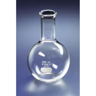 PYREX 1L Long Neck Boiling Flask, Flat Bottom and Tooled Mouth