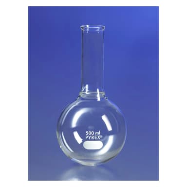 PYREX 5L Long Neck Boiling Flask, Round Bottom, Tooled Mouth