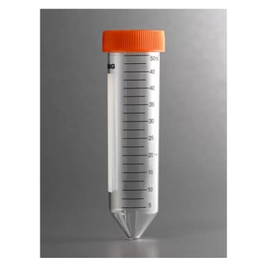 Corning 50mL PP Centrifuge Tubes, Conical Bottom with Plug Seal Cap, Bulk Packed, Sterile, 25/Sleeve, 500/Case