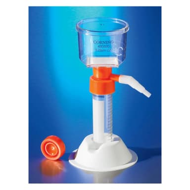 Corning 50 mL Tube Top Vacuum Filter System, 0.45Micrometer Pore 13.6cm squared Cellulose Acetate Membrane, Sterile, Individually Packaged, 12/Case