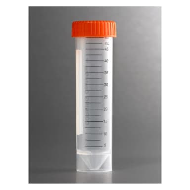 Corning 50mL PP Centrifuge Tubes, Self-Standing with Plug Seal Cap, Bulk Packed, Sterile, 25/Sleeve, 500/Case