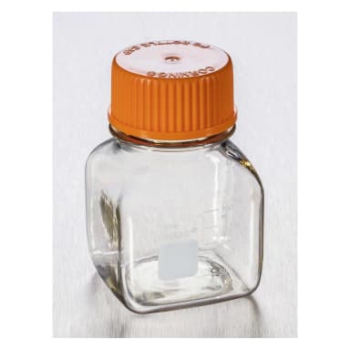 Corning 150mL Square Polycarbonate Storage Bottles with 45mm Caps, Individually Wrapped