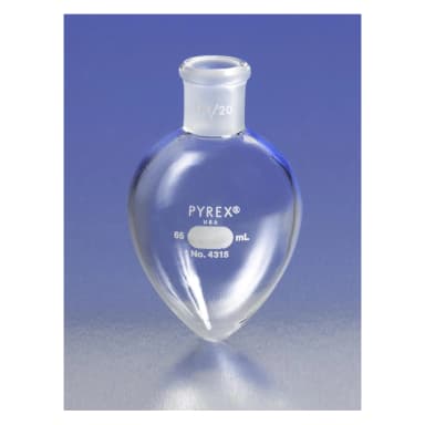PYREX 50mL Pear-Shaped Boiling Flask, 14/20 Standard Taper Joint