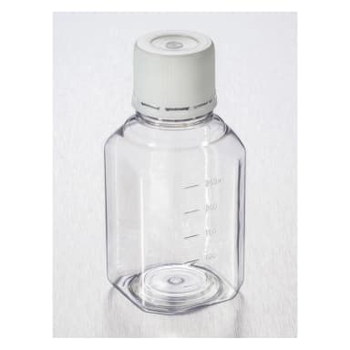 Corning 250mL Octagonal PET Storage Bottles with 31.7mm Screw Caps, Sterile