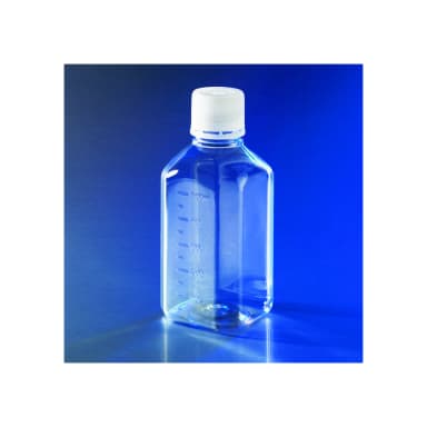 Corning 500mL Octagonal PET Storage Bottles with 31.7mm Screw Caps, Sterile