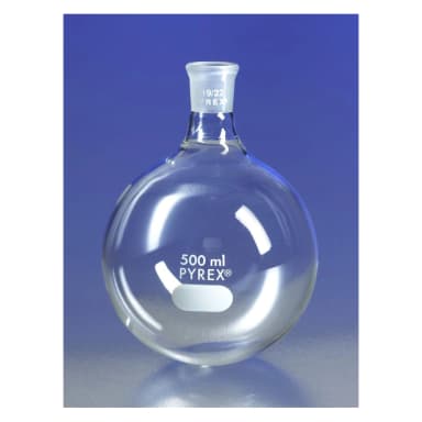 PYREX 100mL Short Neck Boiling Flask, Round Bottom, 19/22 Standard Taper Joint