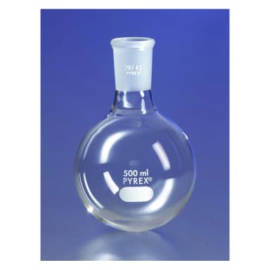 PYREX 100mL Short Neck Boiling Flask, Round Bottom, 29/42 Standard Taper Joint