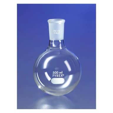 PYREX 1L Short Neck Boiling Flask, Round Bottom, 29/42 Standard Taper Joint