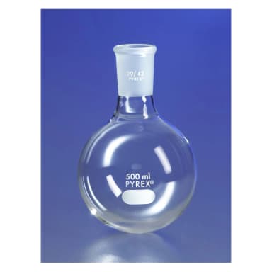 PYREX 250mL Short Neck Boiling Flask, Round Bottom, 29/42 Standard Taper Joint
