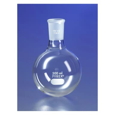 PYREX 500mL Short Neck Boiling Flask, Round Bottom, 29/42 Standard Taper Joint