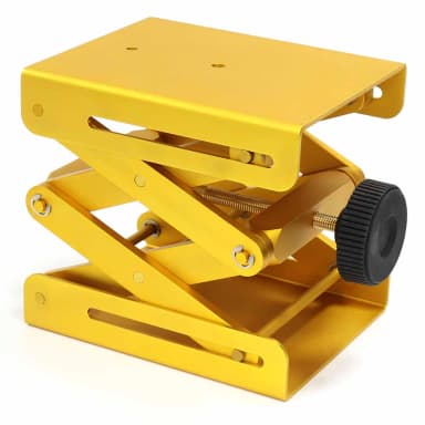 Lab Jack, Heavy Duty, Metal, Large, Yellow, Base: 5.9" x 4.75" (150 x 121mm), Minimum Height: 3.1" (78mm), Maximum Height: 10.9" (278mm), Load Capacity: 175 lbs. (80 kgs) - CS/8