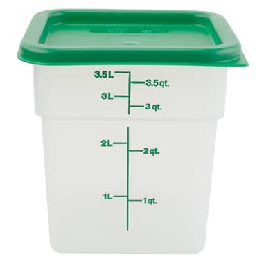 Container Square w Lid, PP 4Qt, 6/CS