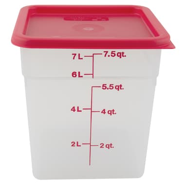 Container Square w Lid, PP 8Qt, 6/CS