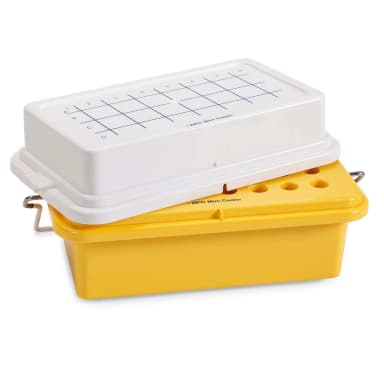 CryoCool Mini Cooler, -20C, 32-Place (4x8) for 1.5mL Tubes, Yellow, with Gel Filled Cover
