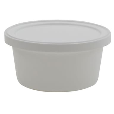 Container w Lid White, HDPE 4oz, 250/CS