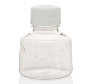Filter Receiver and Storage Bottle 250 mL, Polystyrene with PE cap 45mm neck