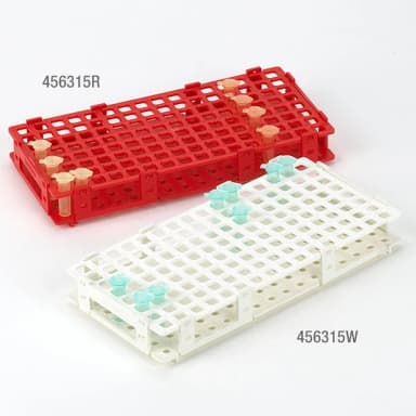 Rack, Snap Together, for 1.5mL and 2.0mL Microcentrifuge Tubes, Reinforced PP, 128-Place, White - CS/8