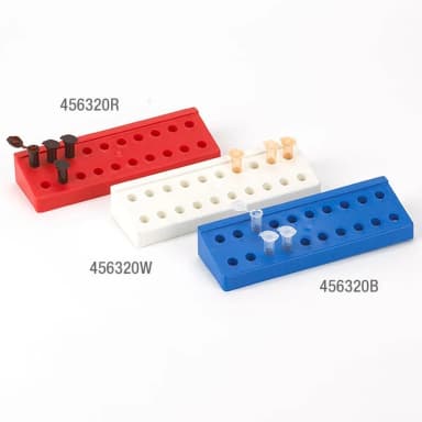 Rack for 1.5mL and 2.0mL Microcentrifuge Tubes, Reinforced PP, 20-Place, Blue - CS/6