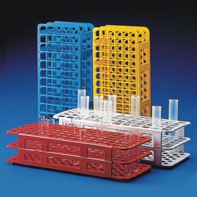 Snap-N-Rack Tube Rack for 20mm and 21mm Tubes, 40-Place, PP, White - CS/50