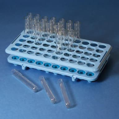 Grip Rack, Rack with Tube Grippers for up to 17mm Tubes, 50-Place, Autoclavable, Blue - CS/50