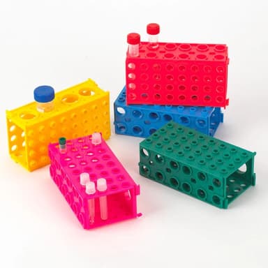 TUFFBLOK Tube Rack, 4-Way, PP, Link Together, Assorted Colors, 5/Pack - CS/20