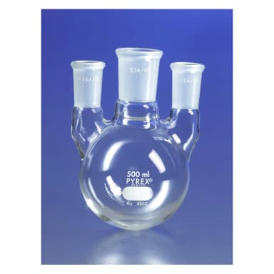 PYREX 2L Three Neck Distilling Flask with Vertical Neck Standard Taper Joints