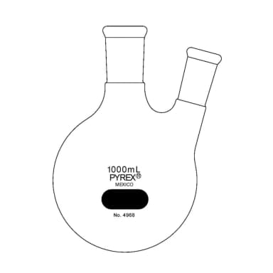 PYREX Replacement 1L Two Neck Boiling Flask