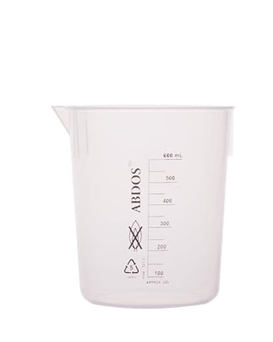 Abdos Printed Plastic Tapered Beakers, Polypropylene (PP) 500 mL, 6/CS