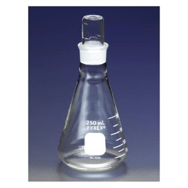 PYREX 50mL Narrow Mouth Erlenmeyer Flask with PYREX Standard Taper Stopper
