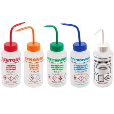 Washbottle GHS WM Set of 5, LDPE 500mL, 1/ST