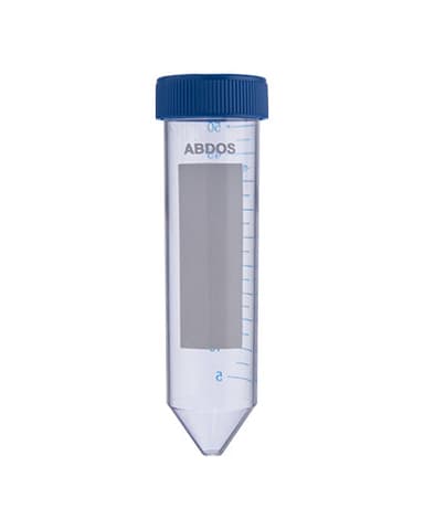 Abdos Centrifuge Tube with Conical Bottom, PP Bottom/HDPE Cap, 50 mL, Gamma Sterilized, 500/CS