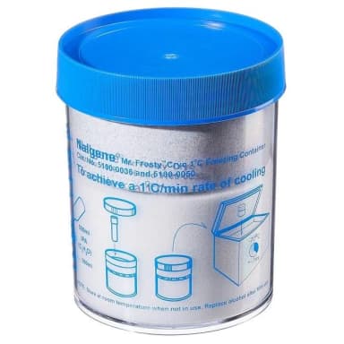 Mr. Frosty Freezing Container for 3.6-4 mL cryovials, 112Wx151H mm, PC, white w/ blue lid, 1/case