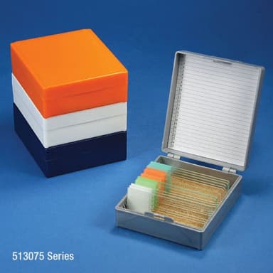 Slide Box for 25 Slides, Cork Lined, Orange - CS/120