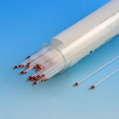Capillary Tube, Microhematocrit, Soda Lime Glass, Red Tip, Sodium Heparinized, 100/Vial, 10 Vials/Unit