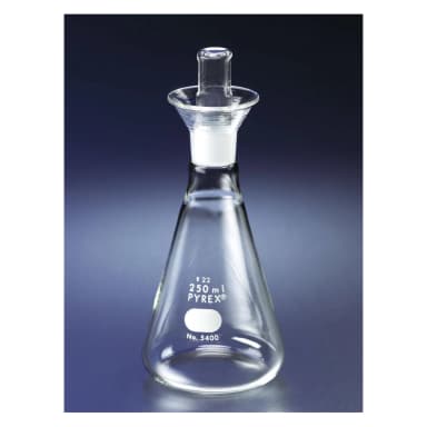 PYREX 500mL Iodine Determination Flasks with Glass No. 22 Standard Taper Stopper