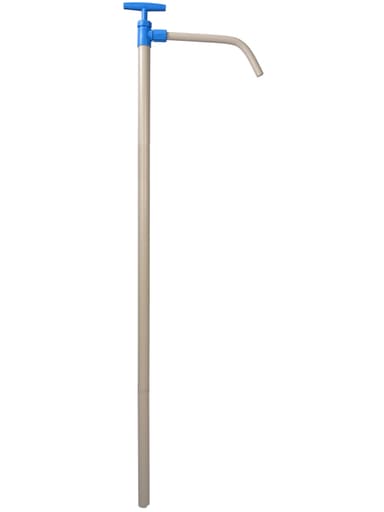 PP barrel pump w/discharge tube, 125cm, 300ml/str.