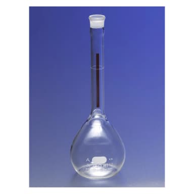PYREX 25mL Class A Lifetime Red Volumetric Flask with Glass Standard Taper Stopper