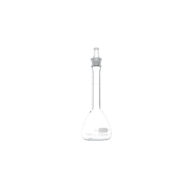 PYREX 100mL Class A Certified and Serialized Volumetric Flasks, with Glass Standard Taper Stopper