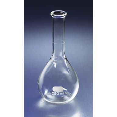 PYREX 250mL Phosphoric Acid Volumetric Flasks, Wide Neck, Tooled Rim