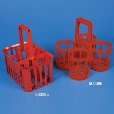 Bottle Carrier, 6 Position, for up to 95mm Wide Bottles, HDPE, Red