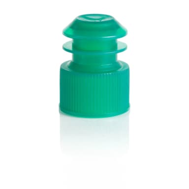 Cap, Flange Plug, 17mm, for 17mm Tubes and 15mL Centrifuge Tubes, Green - cs-10000