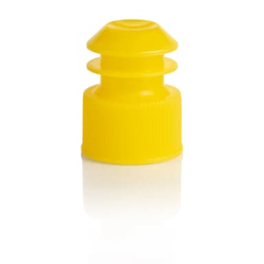 Cap, Flange Plug, 17mm, for 17mm Tubes and 15mL Centrifuge Tubes, Yellow - cs-10000