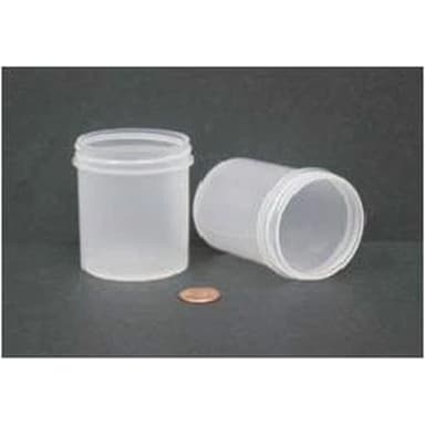 Jar, Wide Mouth, 120mL (4oz), PP, 58mm Opening, 1 15/16 x 2 5/8"   (Screw Cap Packaged Separately)