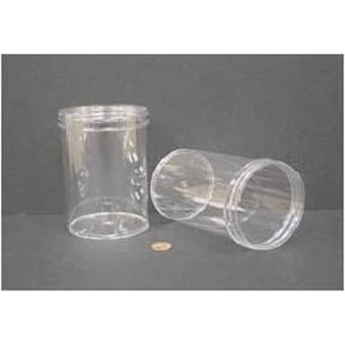 Jar, Wide Mouth, 600mL (20oz), PS, 89mm Opening, 3 1/8 x 5"   (Screw Cap Packaged Separately)