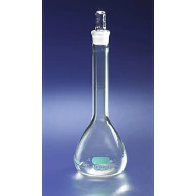 PYREXPLUS Coated 100mL Class A Volumetric Flask with Glass Standard Taper Stopper